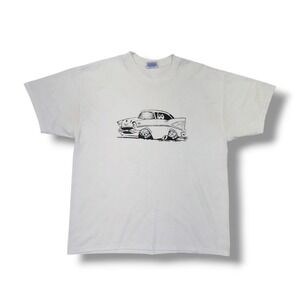 Vintage Tampa Transfer Custom Hot Rod By N. Johnson White T-Shirt Men's L